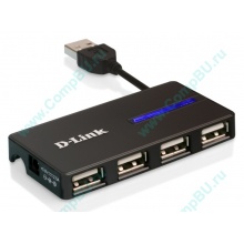 Карманный USB 2.0 концентратор D-Link DUB-104 в Серпухове, USB хаб DLink DUB104 (Серпухов)