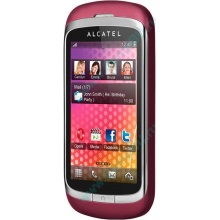 Красно-розовый телефон Alcatel One Touch 818 (Серпухов)