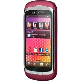 Красно-розовый телефон Alcatel One Touch 818 (Серпухов)