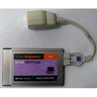 Сетевая карта для ноутбука 3COM Mehahertz 3CCFE574BT (PCMCIA) - Серпухов